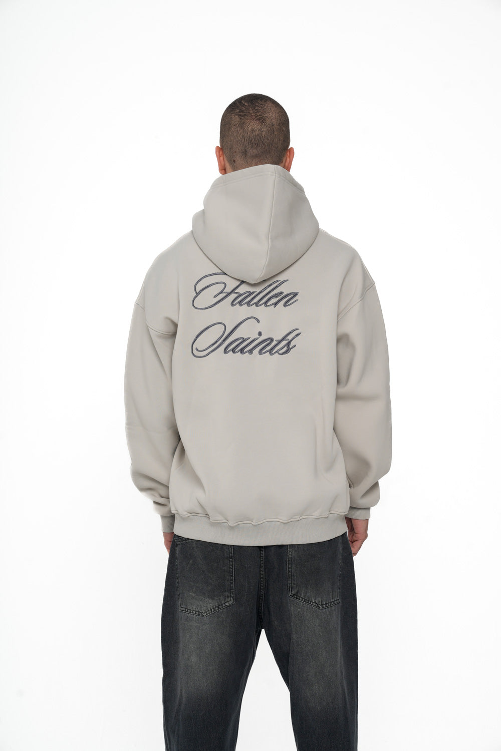 FULL ZIP-UP HOODIE IN ICE GREY