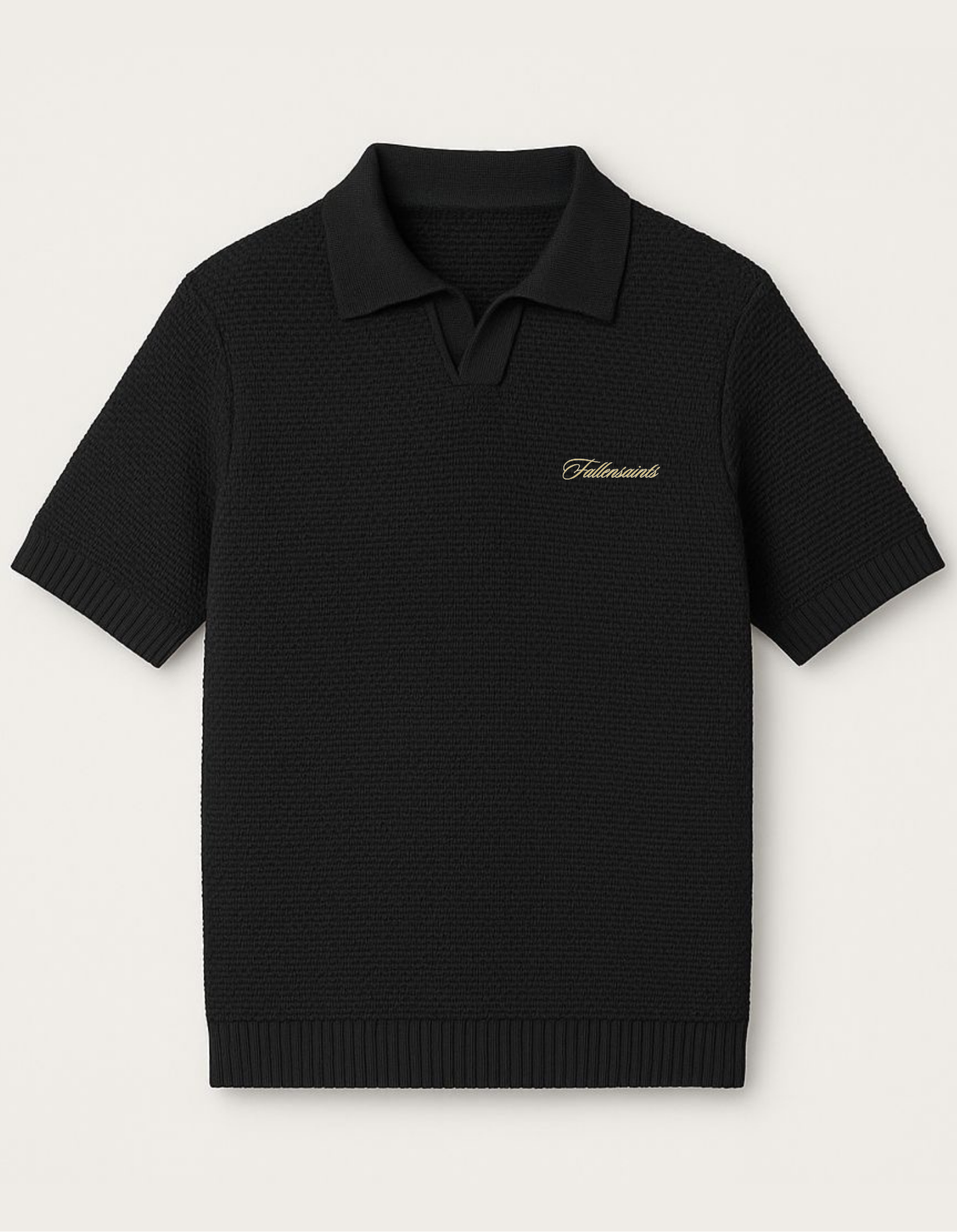 Knitted Polo in Black
