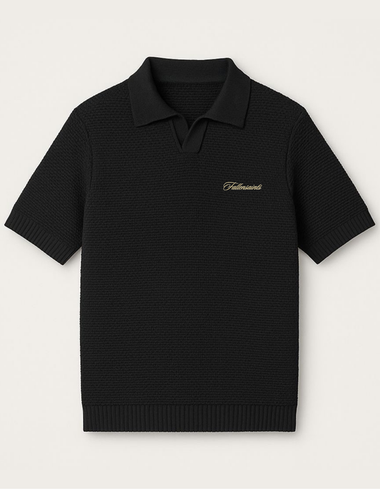 Knitted Polo in Black