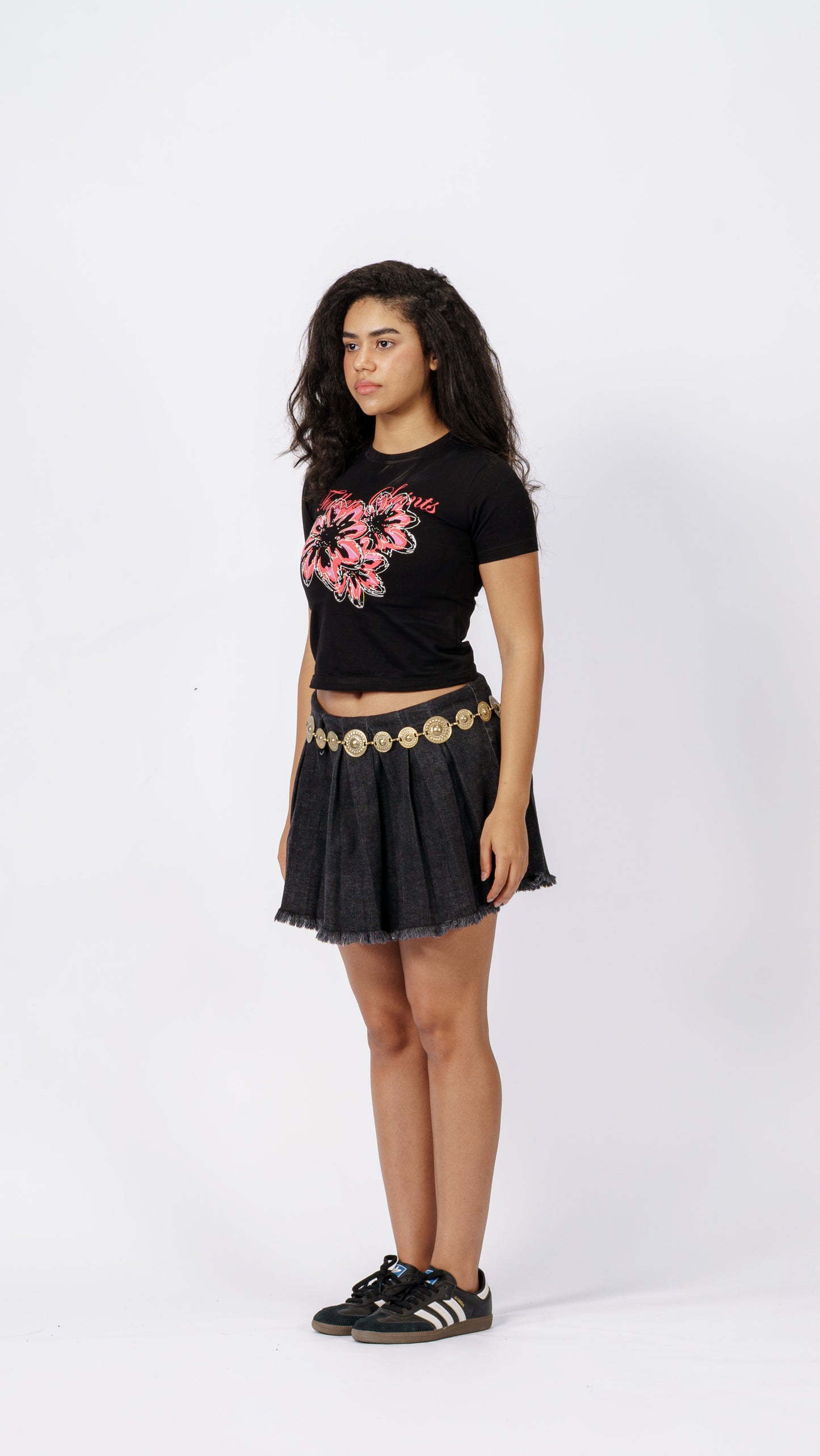 Floral Breeze Baby Tee in Black