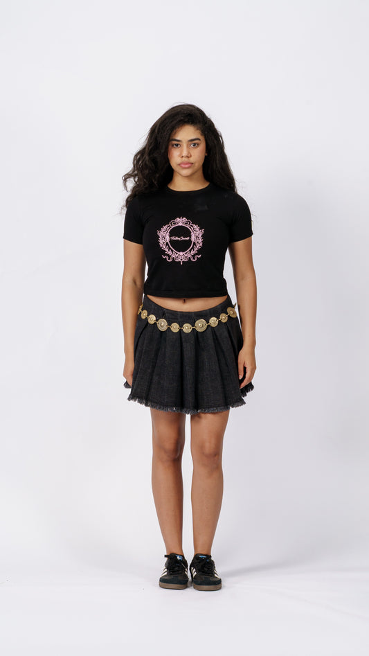 Mirror Baby Tee in Black