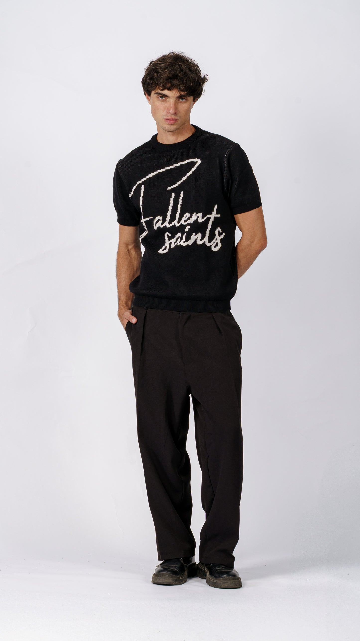 Knitted Tee in Black