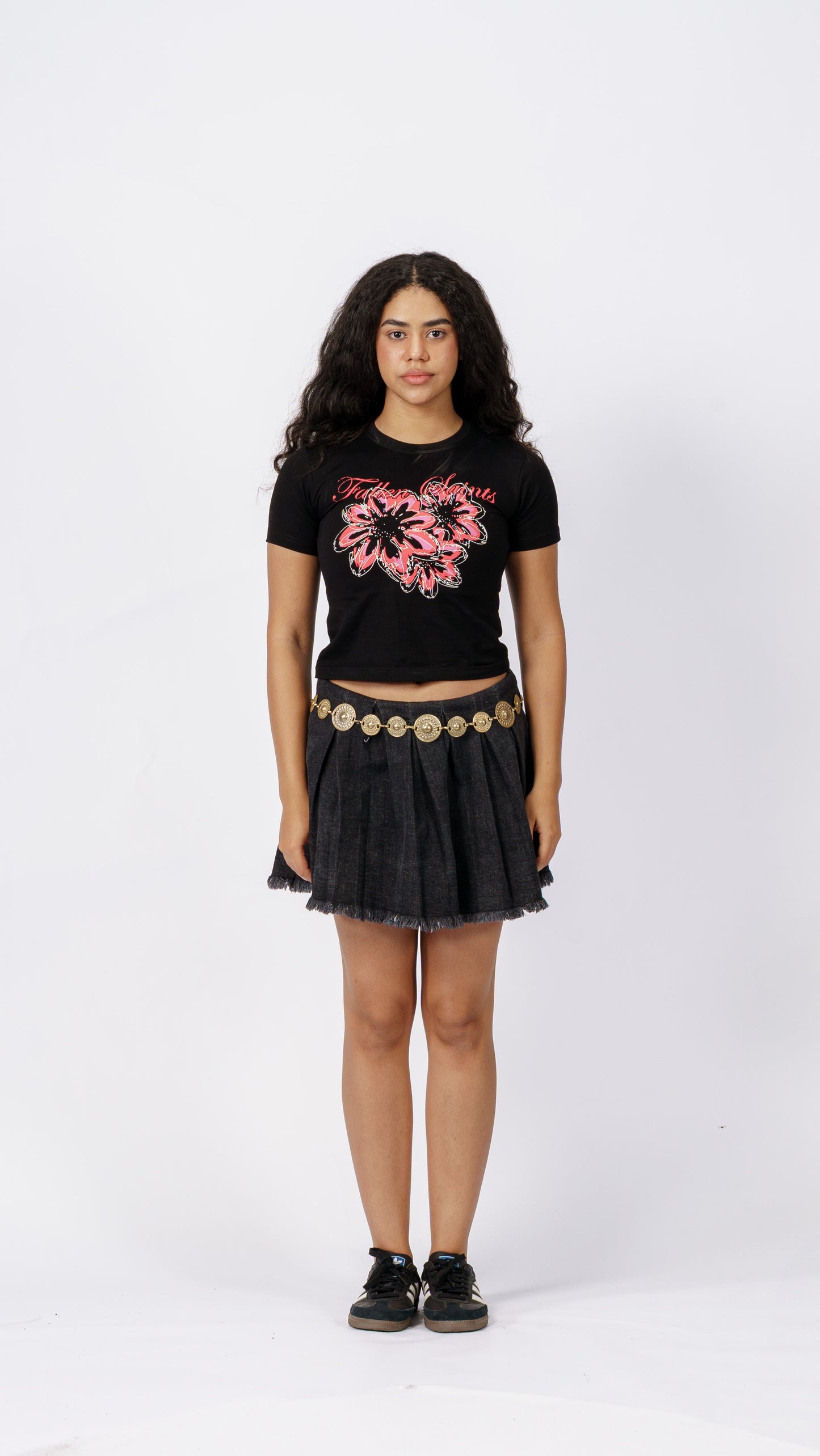 Floral Breeze Baby Tee in Black