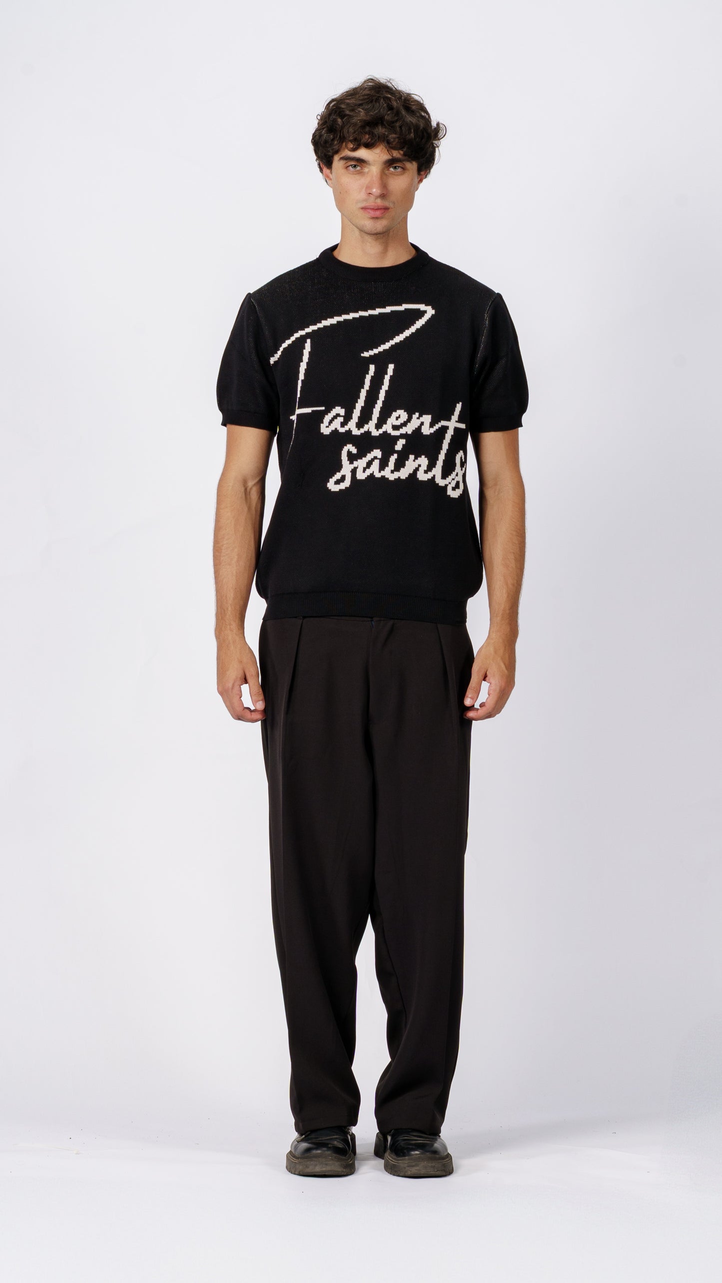 Knitted Tee in Black