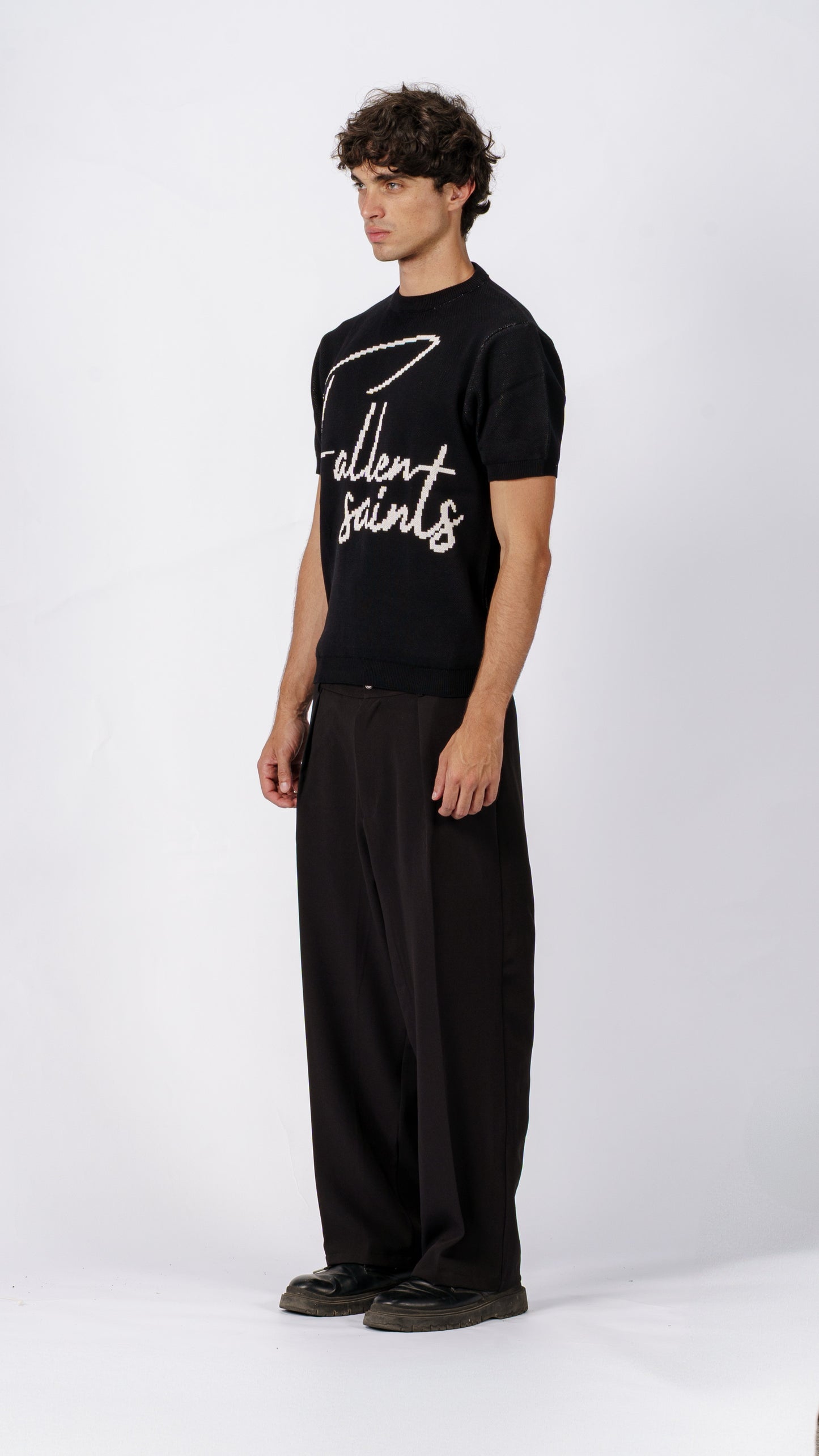 Knitted Tee in Black