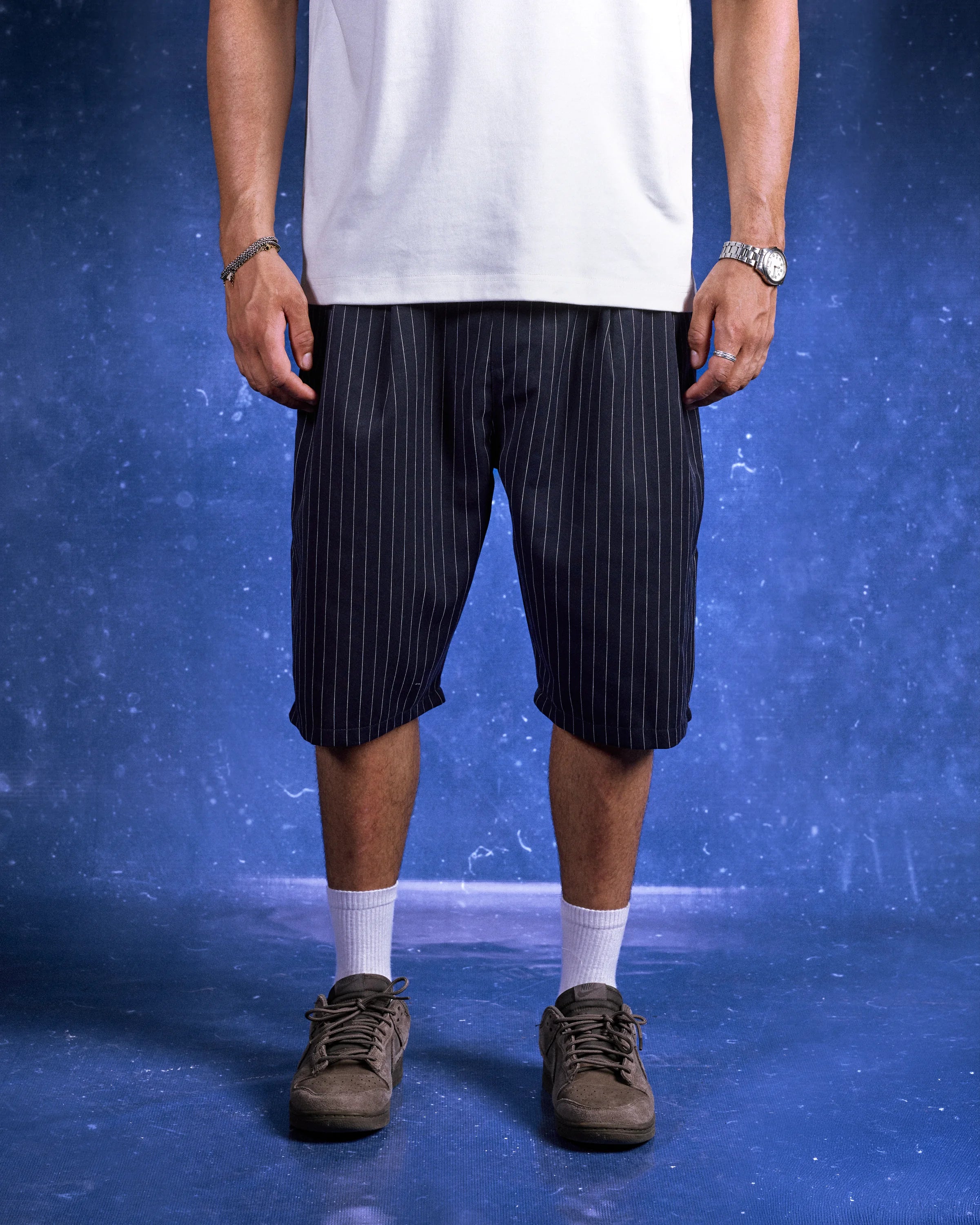 FS Pleated Shorts in Navy