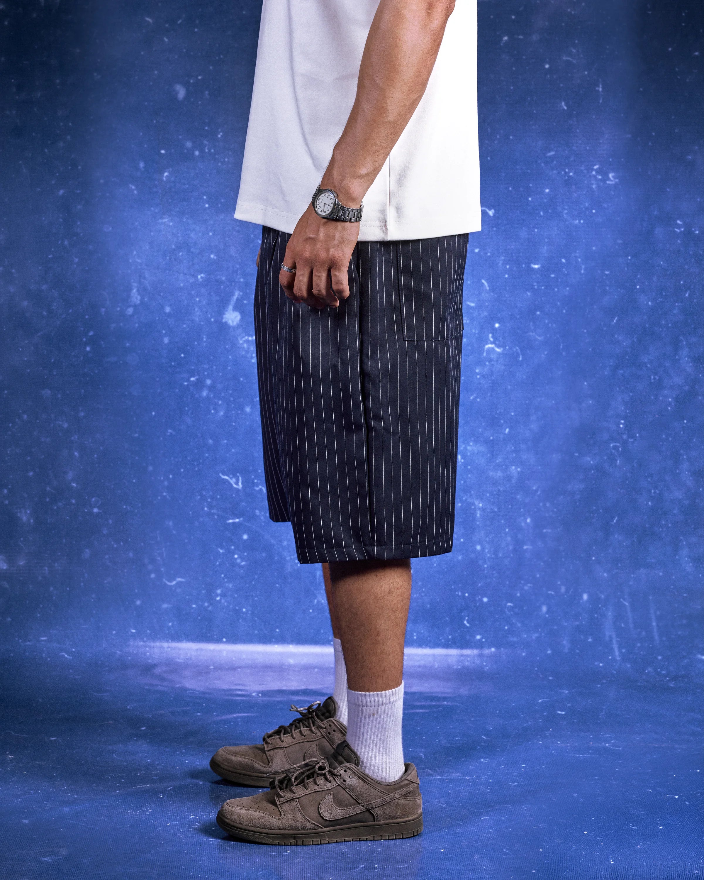 FS Pleated Shorts in Navy