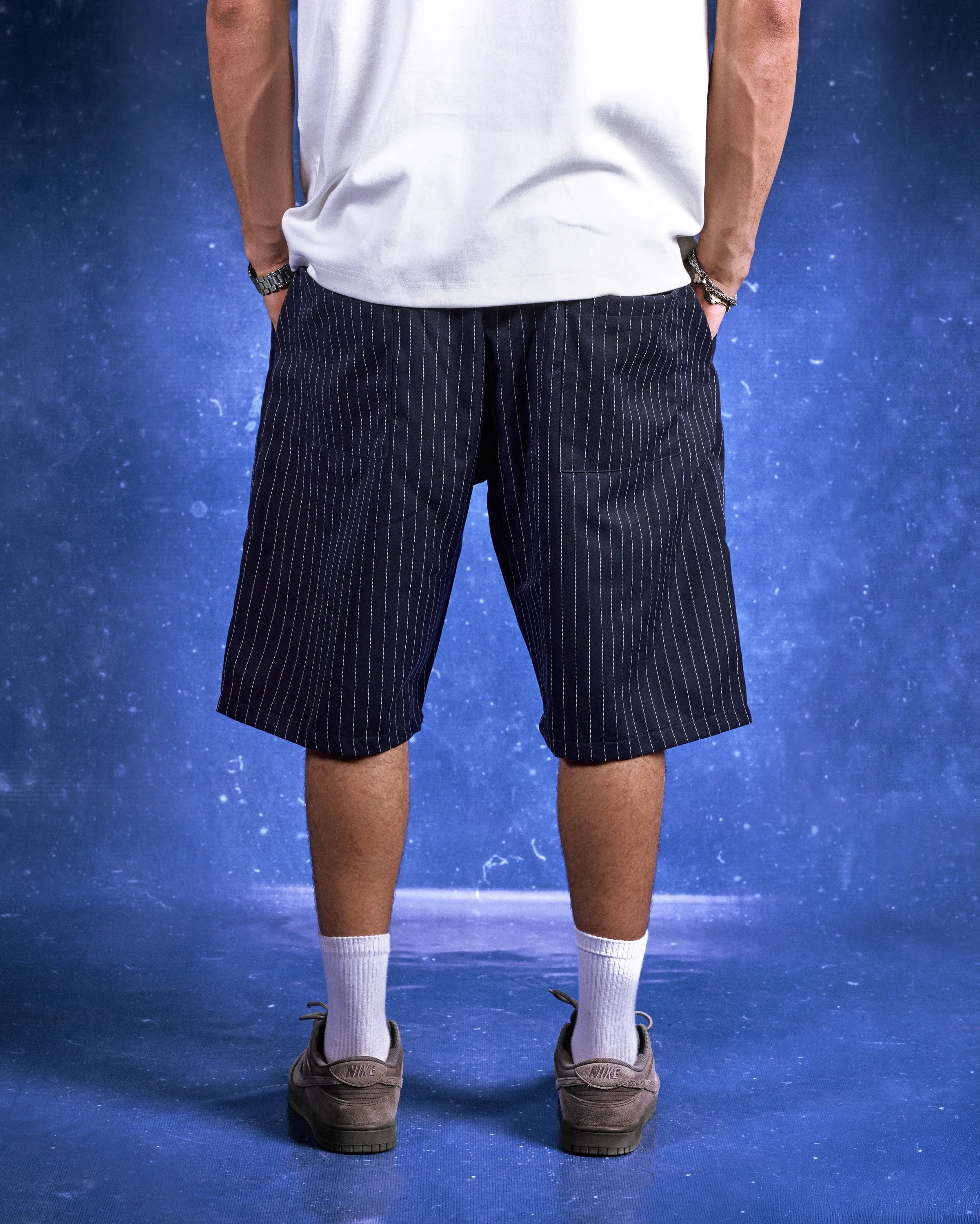 FS Pleated Shorts in Navy