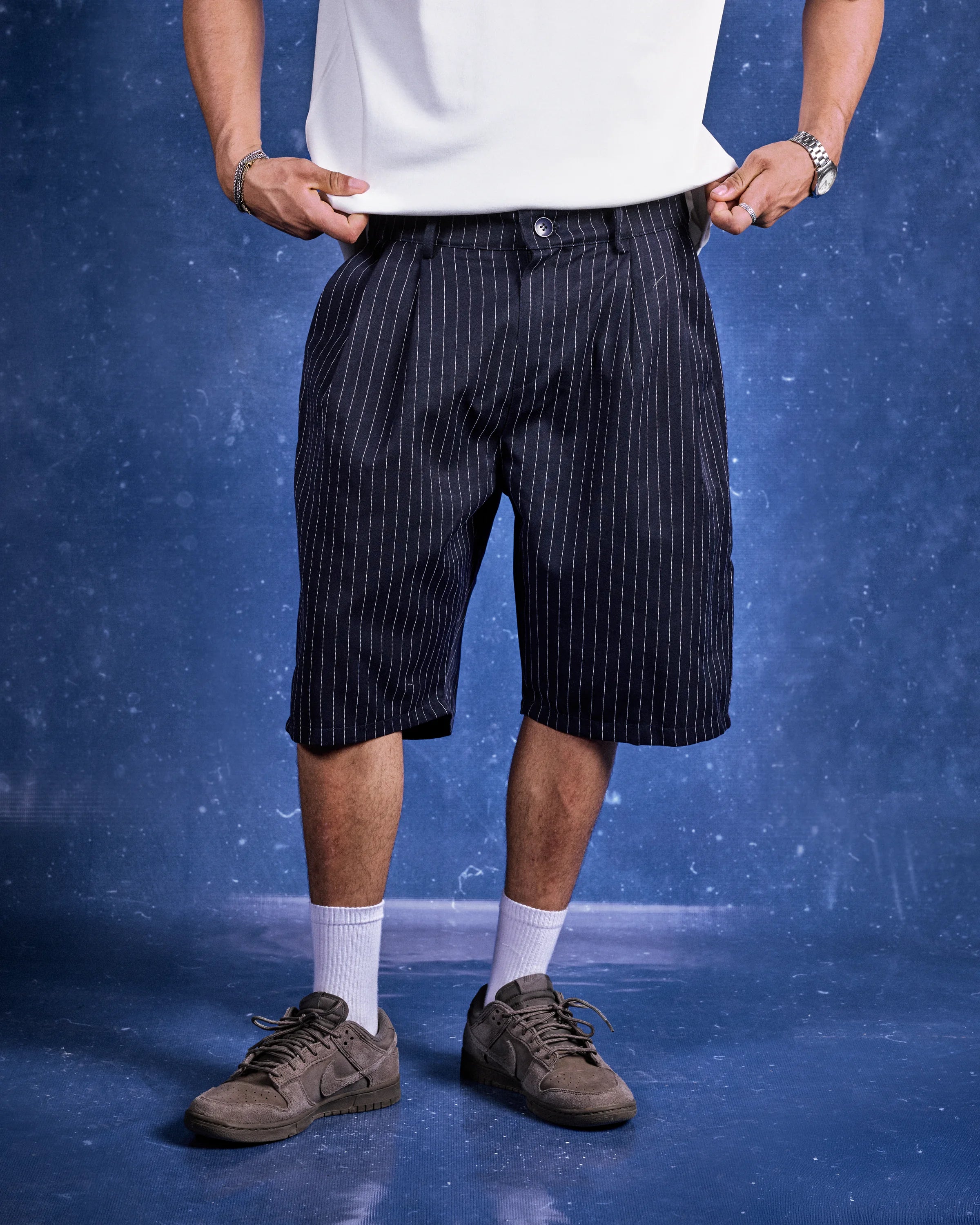 FS Pleated Shorts in Navy