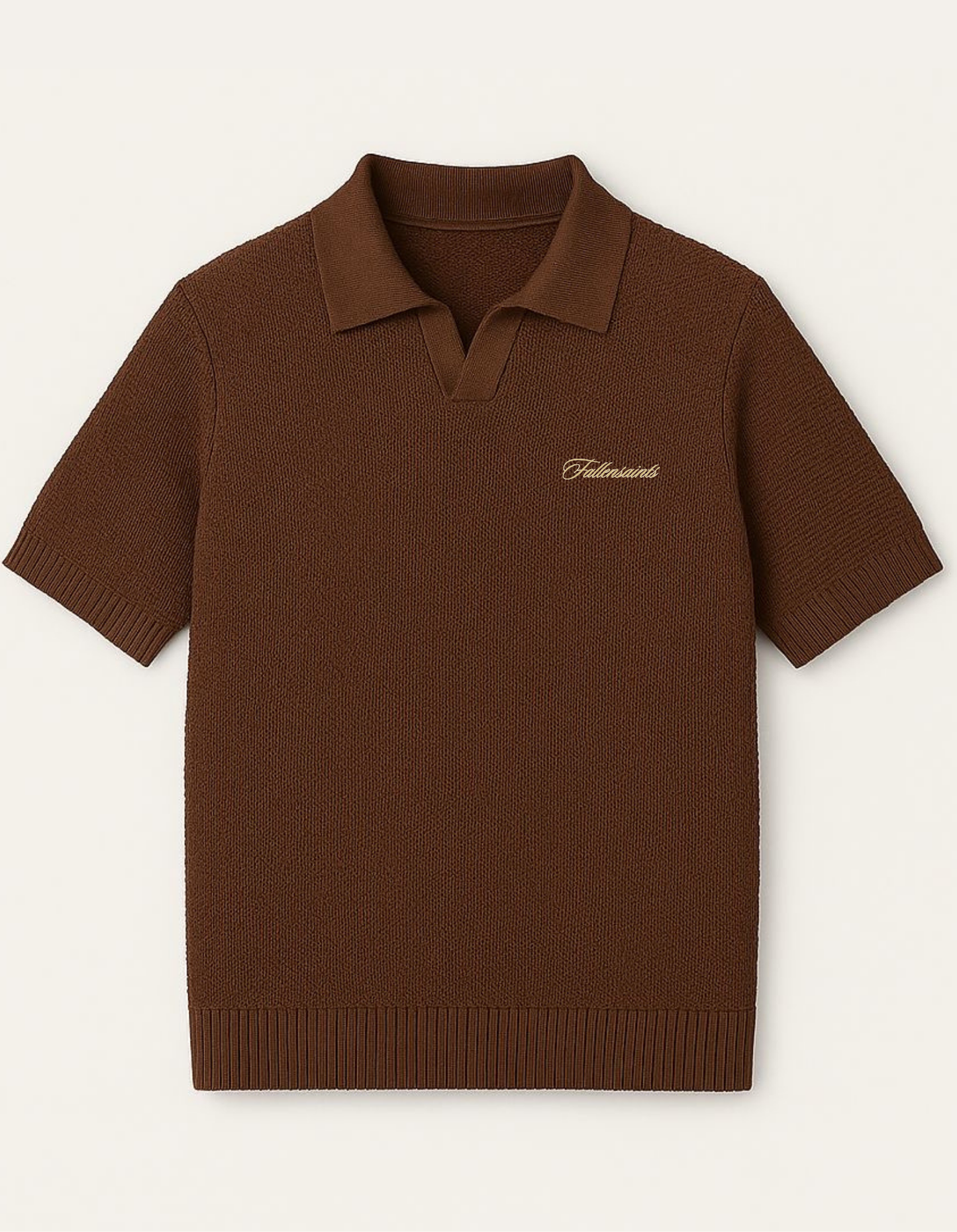 Knitted Polo in Brown