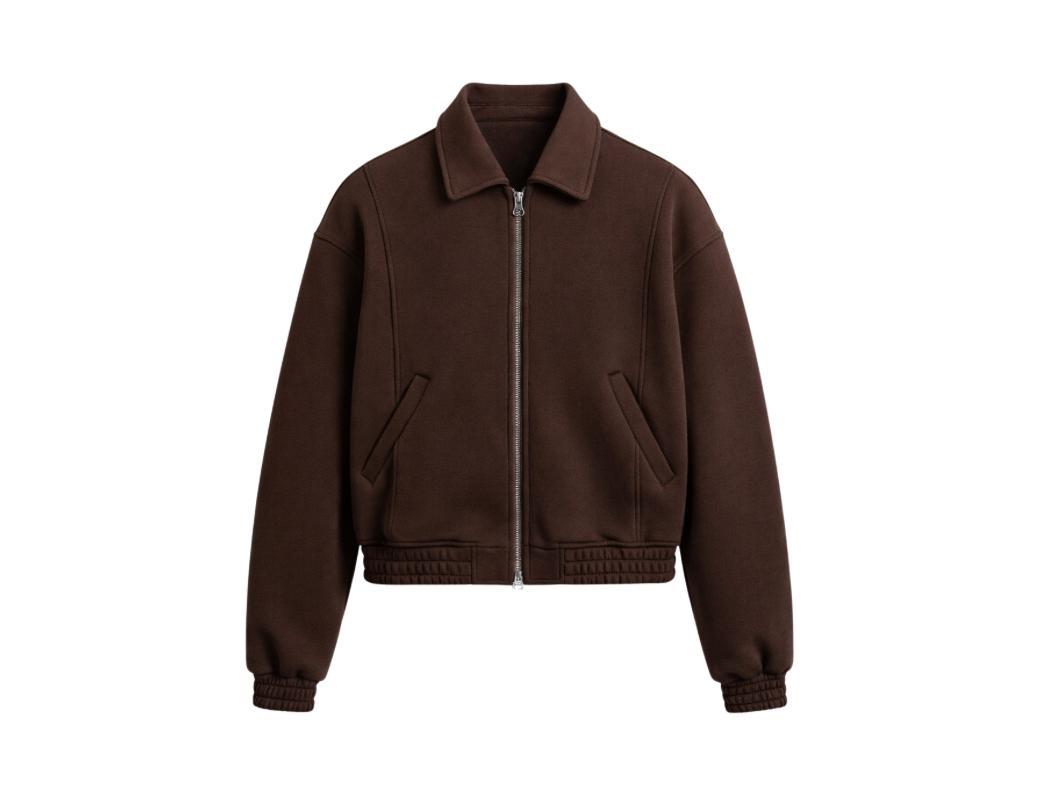 Signature Polo Zipup in Brown