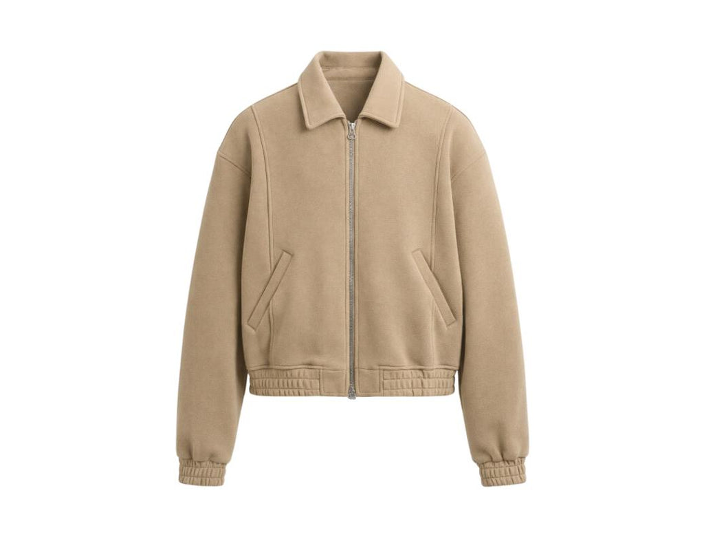 Signature Polo Zipup in Beige