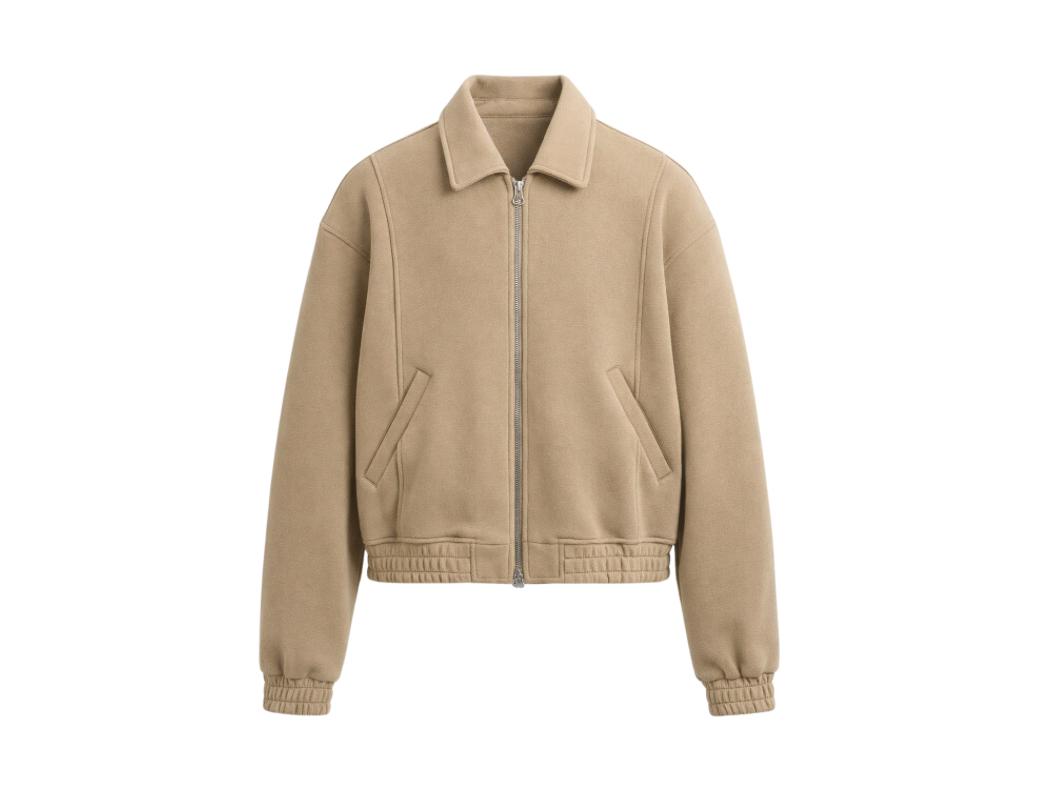 Signature Polo Zipup in Beige