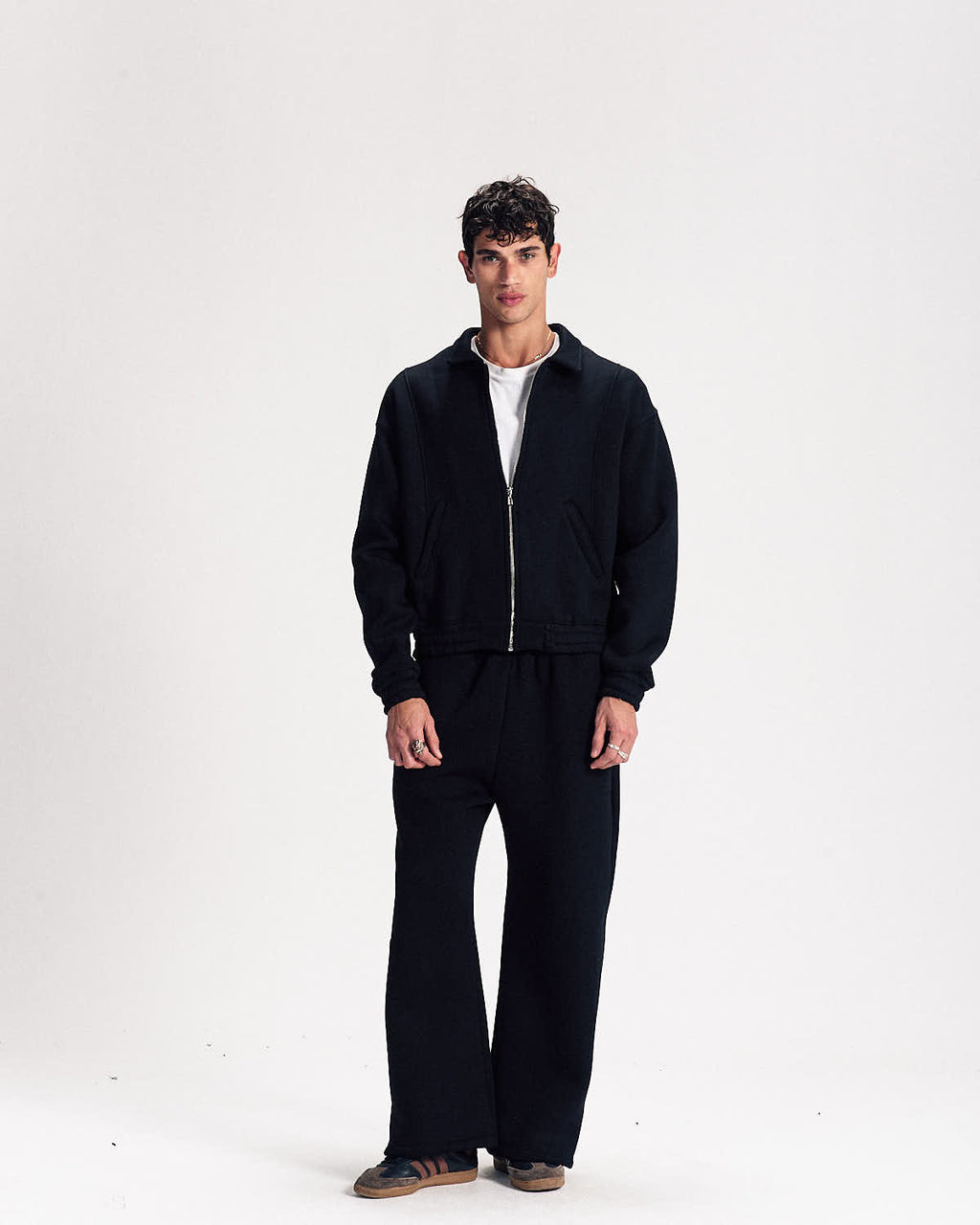 Signature Polo Zipup in Black