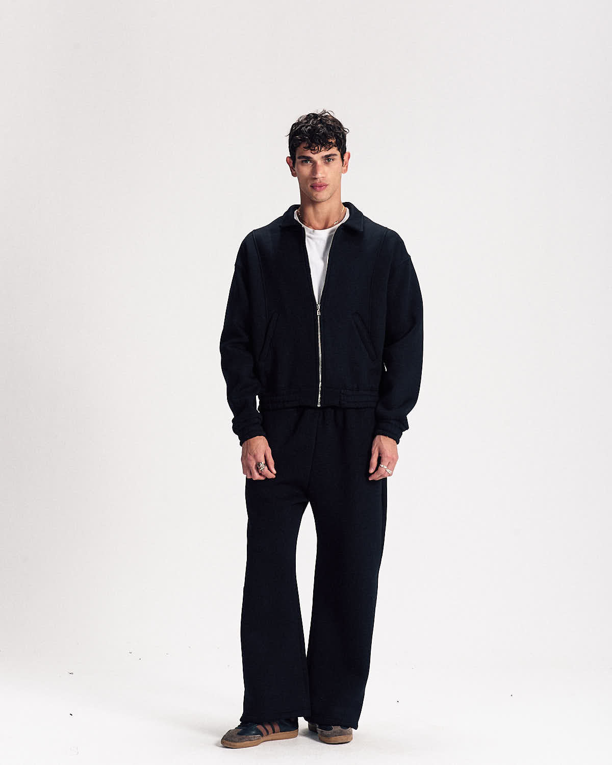 Signature Polo Zipup in Black