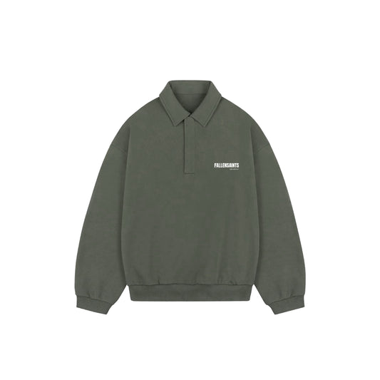 POLO SWEATER IN OLIVE GREEN